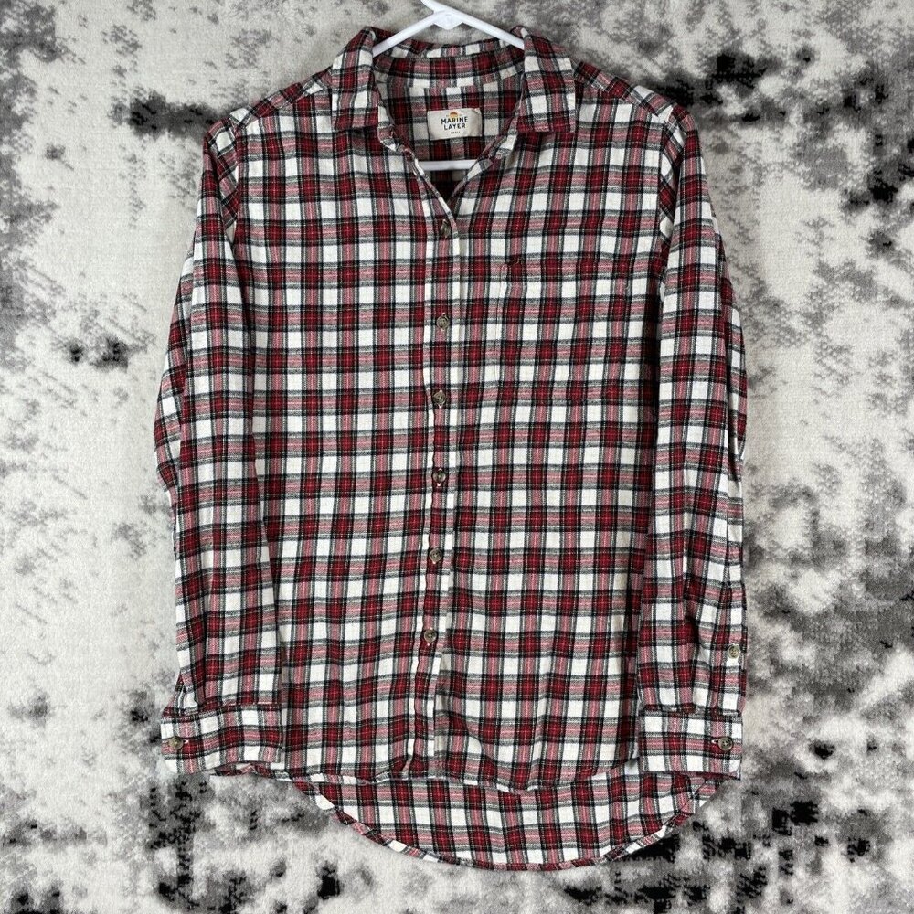 Marine‎ Layer Button Up Shirt Womens Size Small Plaid Cotton Casual Fall
